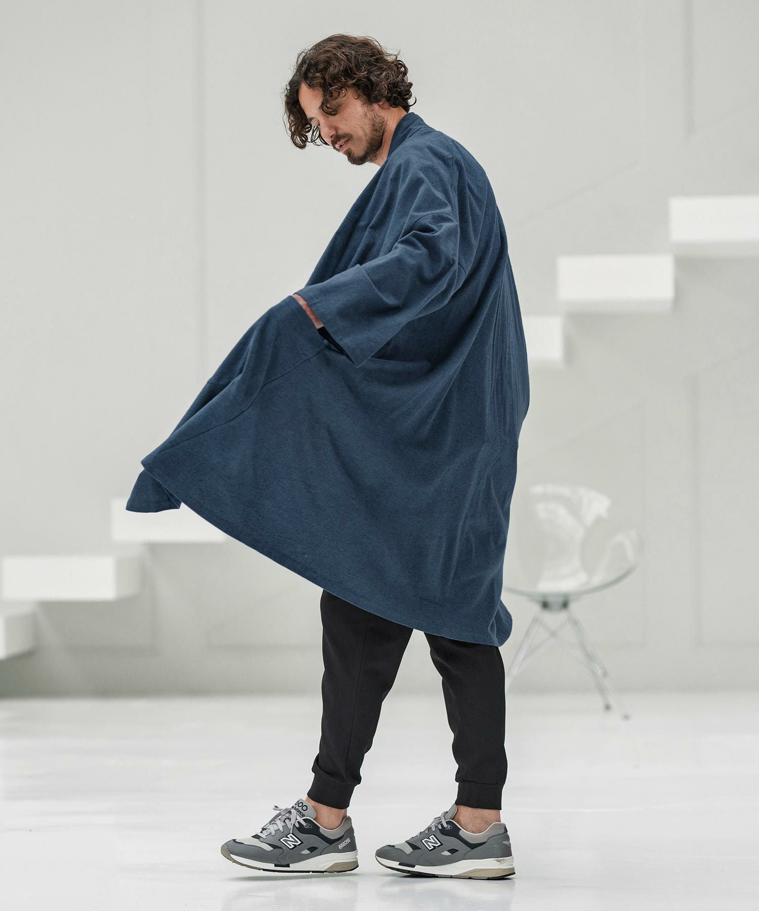 gown ガウン CAMBIO(カンビオ)】Cotton Rayon Brushed KIMONO Like Gown ガウン