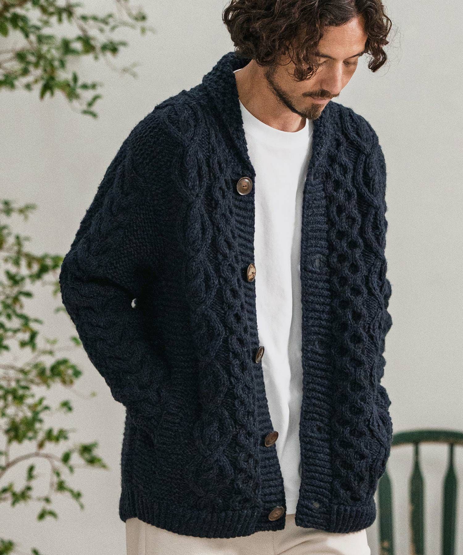 バナルシックビザールの羽織カーディガン　変形 CAMBIO(カンビオ)】【HIMALAYAN CLIMBERS HAND-KNIT別注】手編み