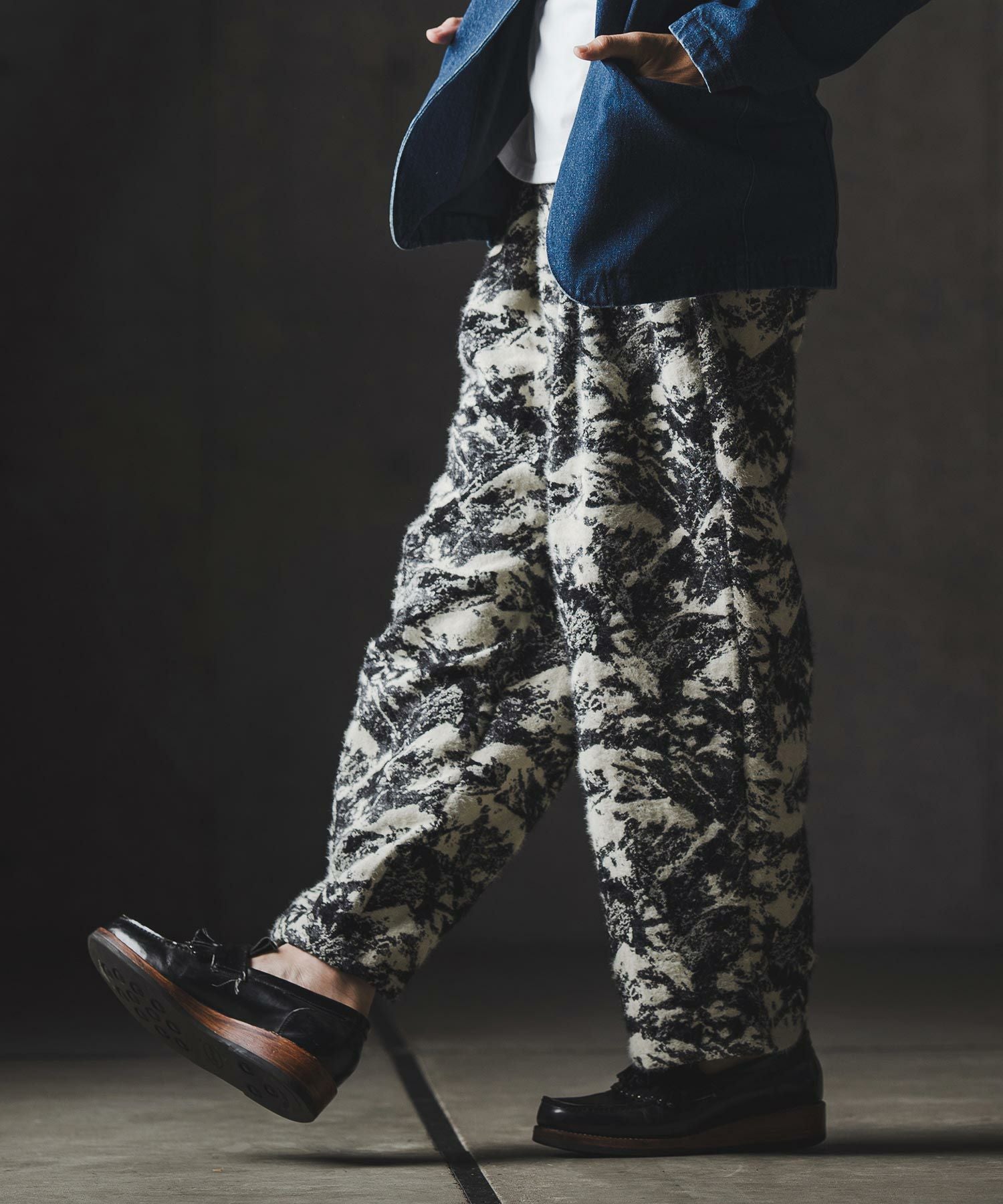 30%OFF【GLIMCLAP(グリムクラップ)】Triple-pleated trousers-Brushed