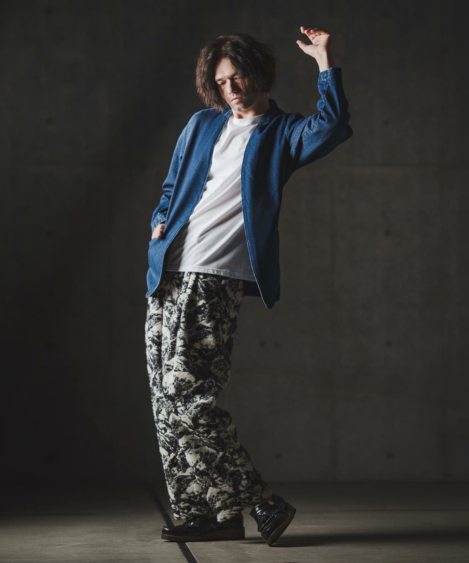 30%OFF【GLIMCLAP(グリムクラップ)】Triple-pleated trousers-Brushed