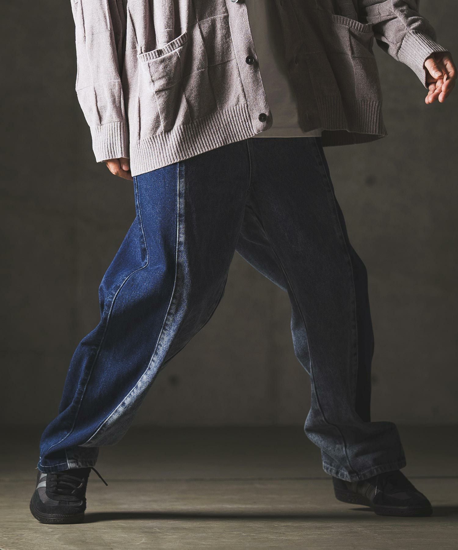 50%OFF【GLIMCLAP(グリムクラップ)】Denim wide-leg trousers