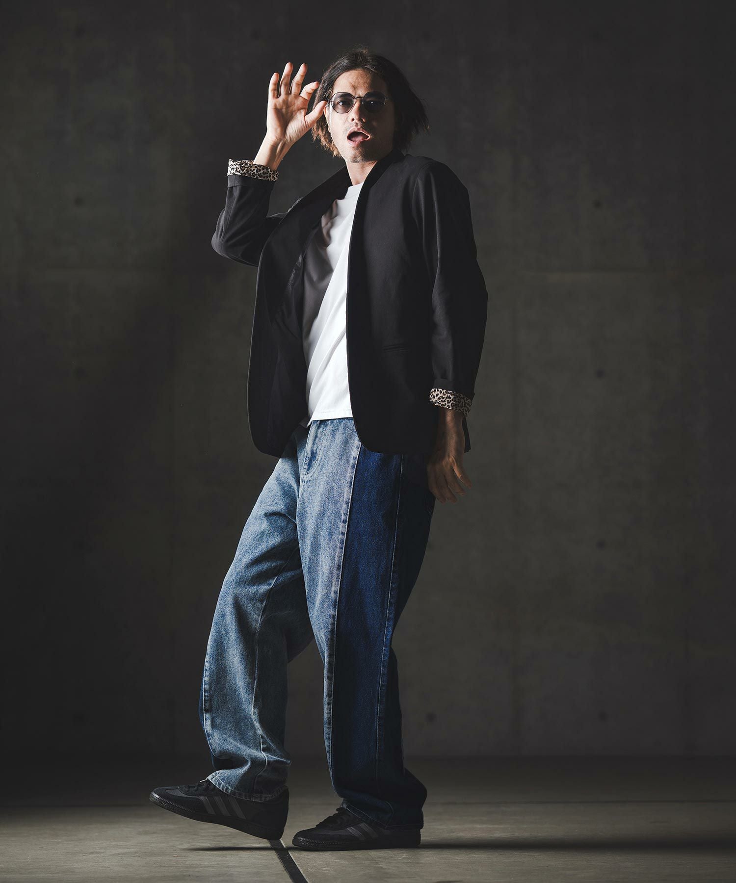 50%OFF【GLIMCLAP(グリムクラップ)】Denim wide-leg trousers