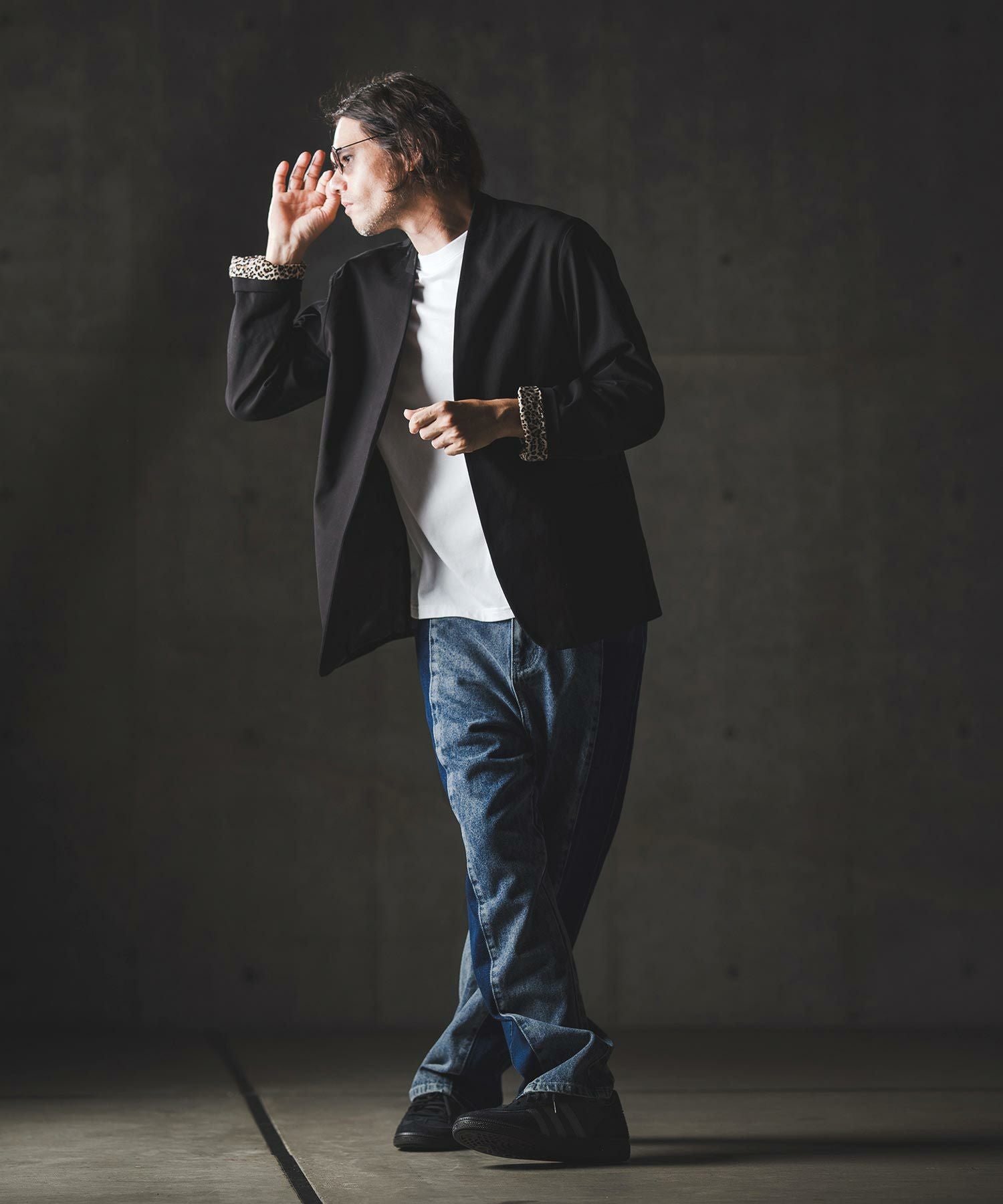 50%OFF【GLIMCLAP(グリムクラップ)】Denim wide-leg trousers