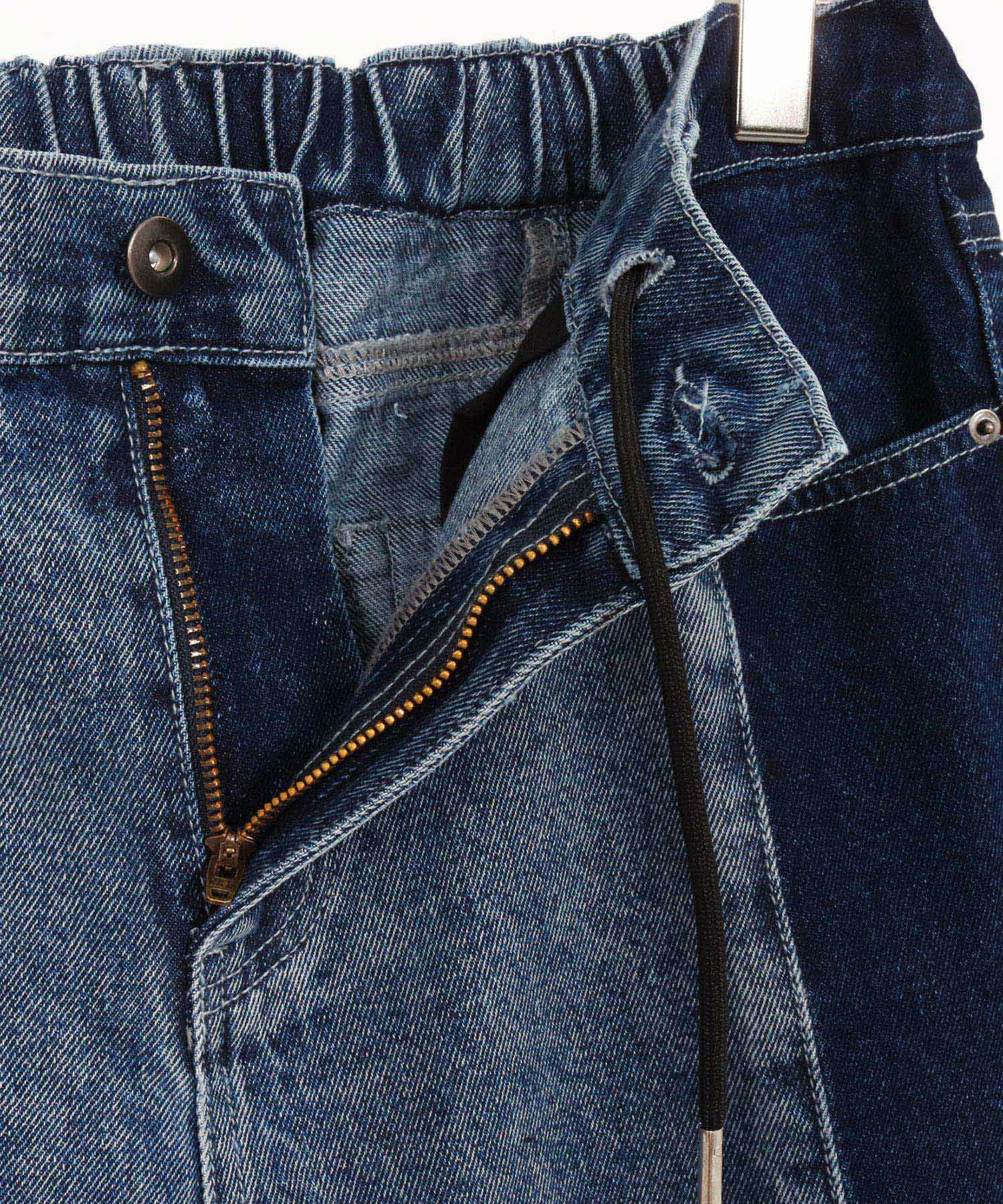 GLIMCLAP(グリムクラップ)】Denim wide-leg trousers-Reconstructed