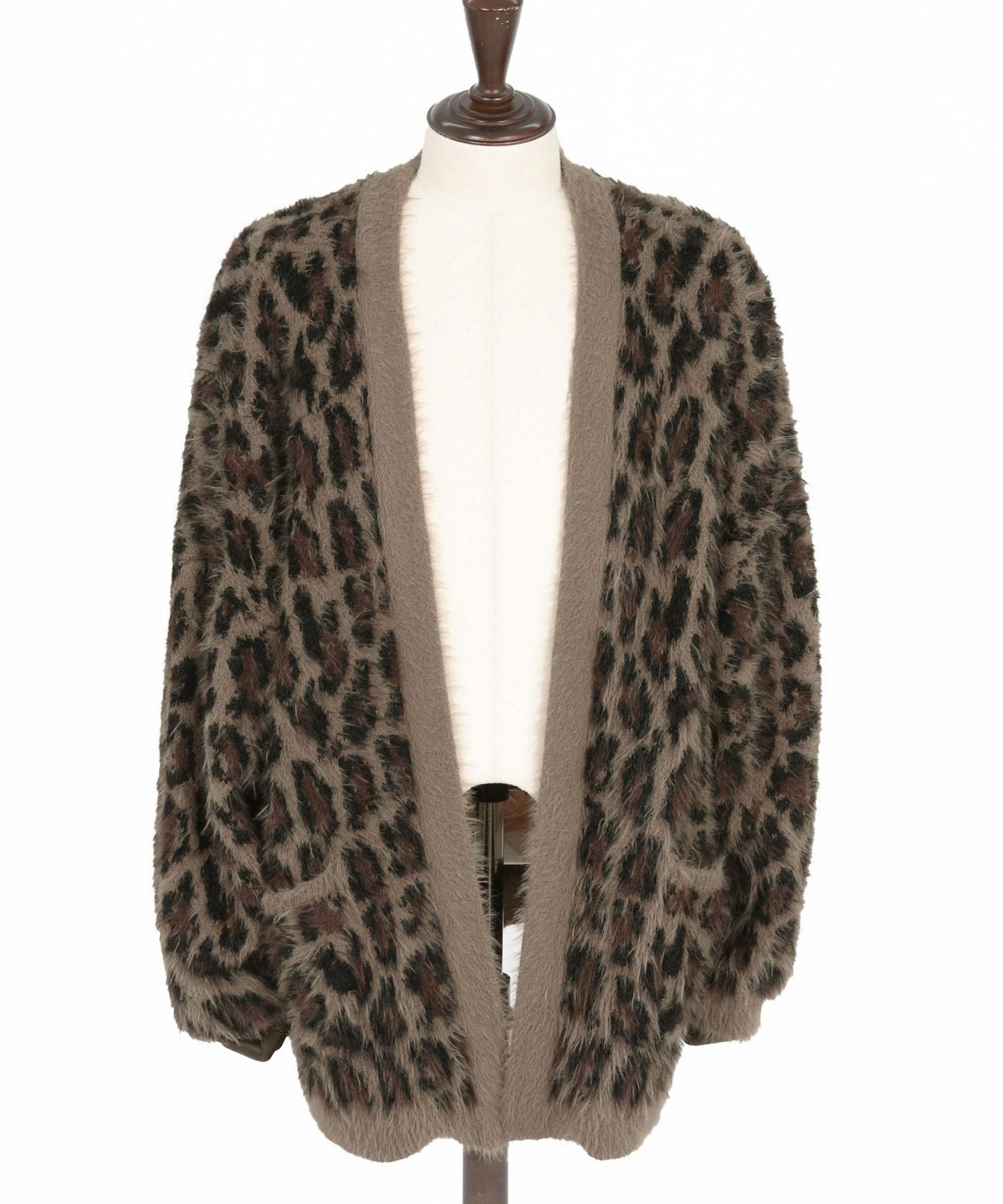 GLIMCLAP(グリムクラップ)】Minimai detail cardigan -Leopard feather