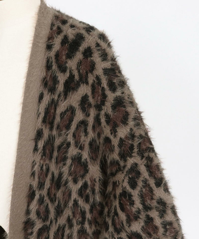 GLIMCLAP(グリムクラップ)】Minimai detail cardigan -Leopard feather 