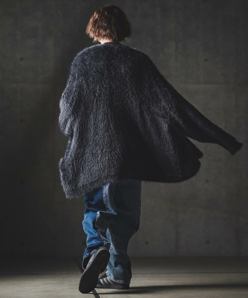 GLIMCLAP(グリムクラップ)】Minimai detail cardigan -Feather yarn 