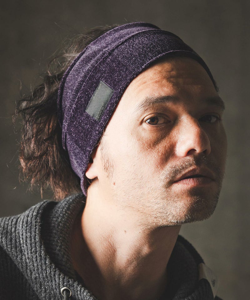 GLIMCLAP(グリムクラップ)】Knitted headband-Chenille yarn & Grid 