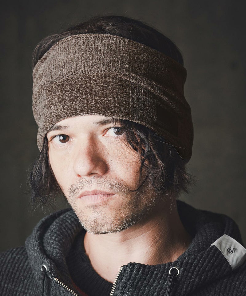 GLIMCLAP(グリムクラップ)】Knitted headband-Chenille yarn & Grid 