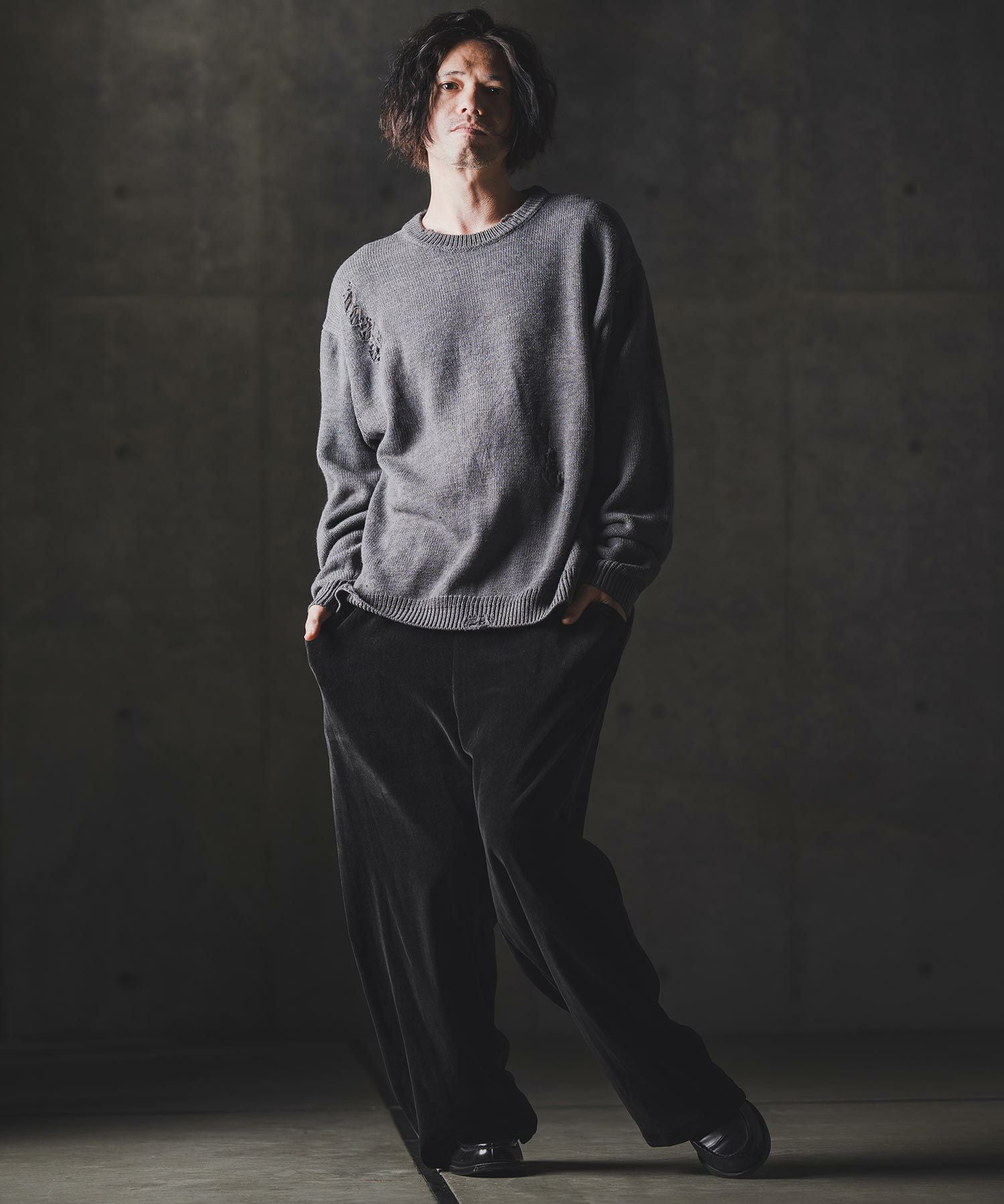 GLIMCLAP(グリムクラップ)】Velour fabric wide-leg trousers ベロア GLIMCLAP(グリムクラップ)】Velour fabric wide-leg trousers ベロア