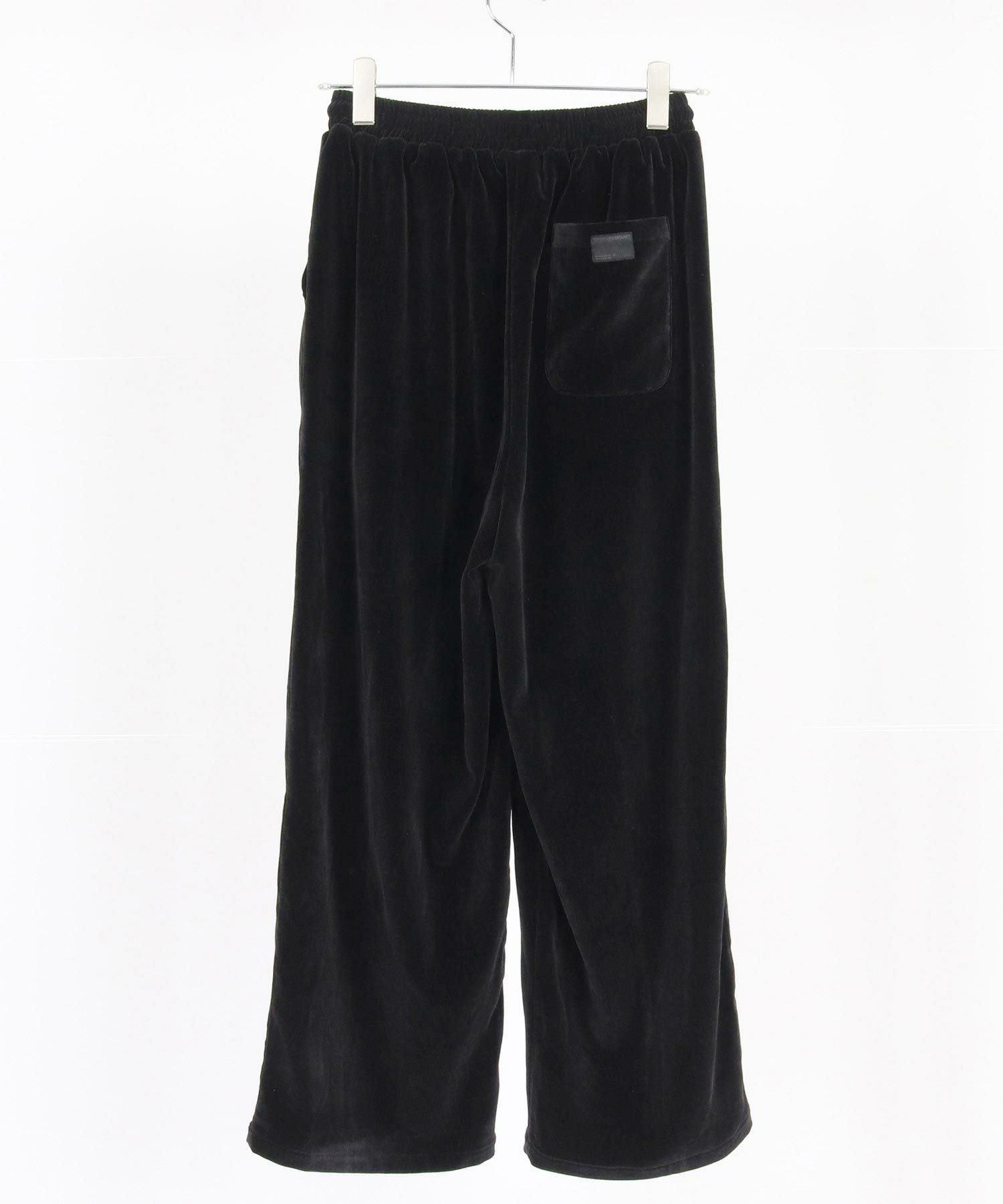 GLIMCLAP(グリムクラップ)】Velour fabric wide-leg trousers ベロア