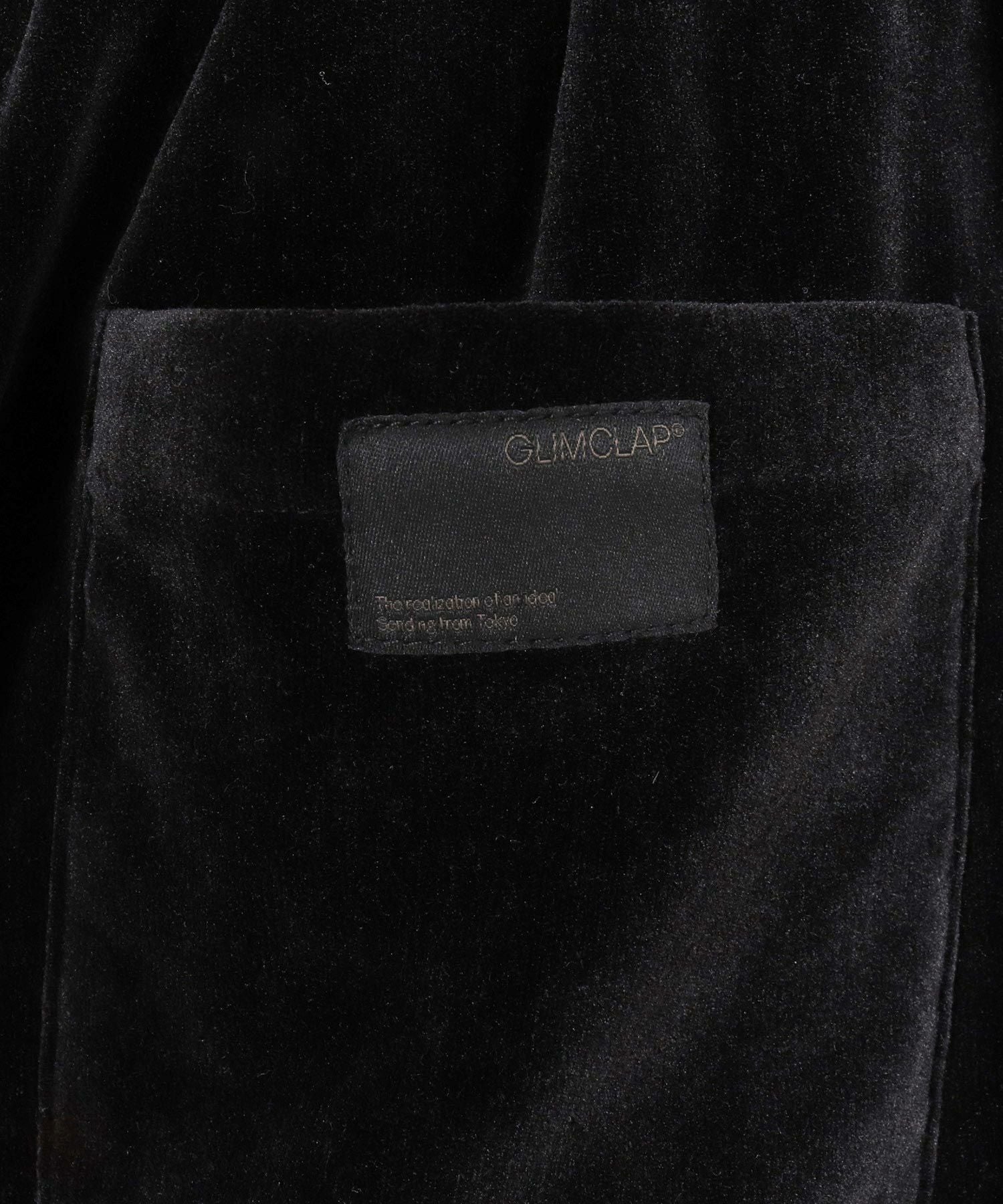 GLIMCLAP(グリムクラップ)】Velour fabric wide-leg trousers ベロア