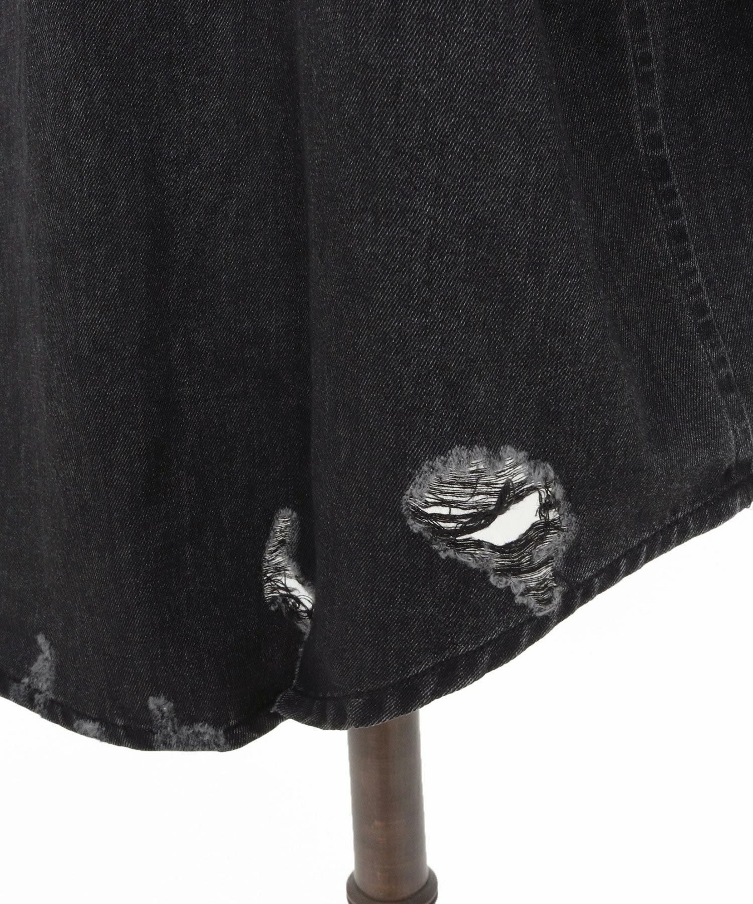 30%OFF【GLIMCLAP(グリムクラップ)】Ripped denim shirt デニムシャツ