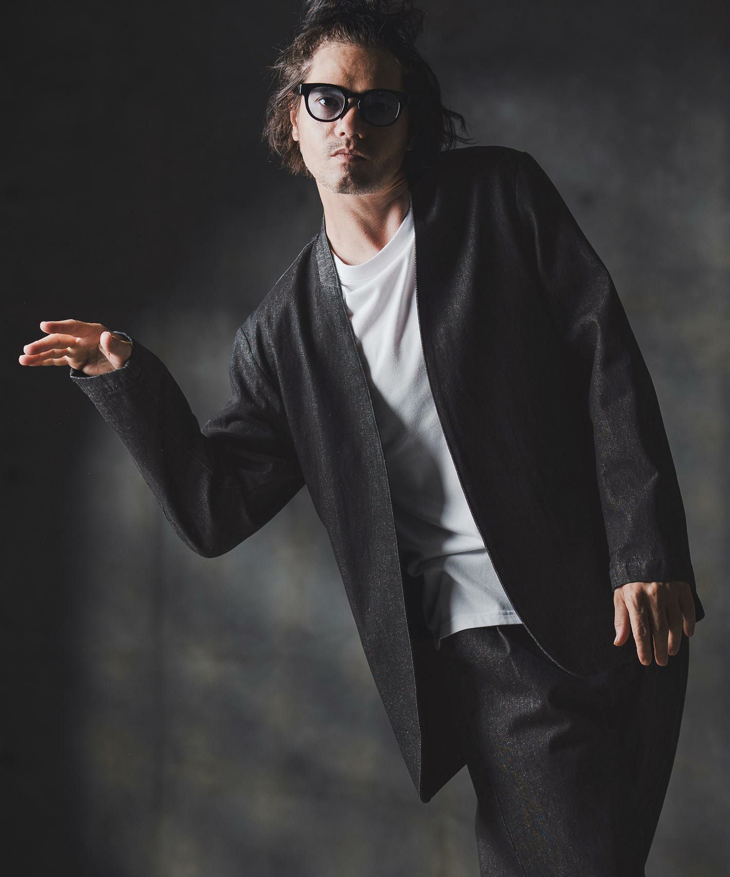 50%OFF【GLIMCLAP(グリムクラップ)】Denim minimal Jacket-Distressed