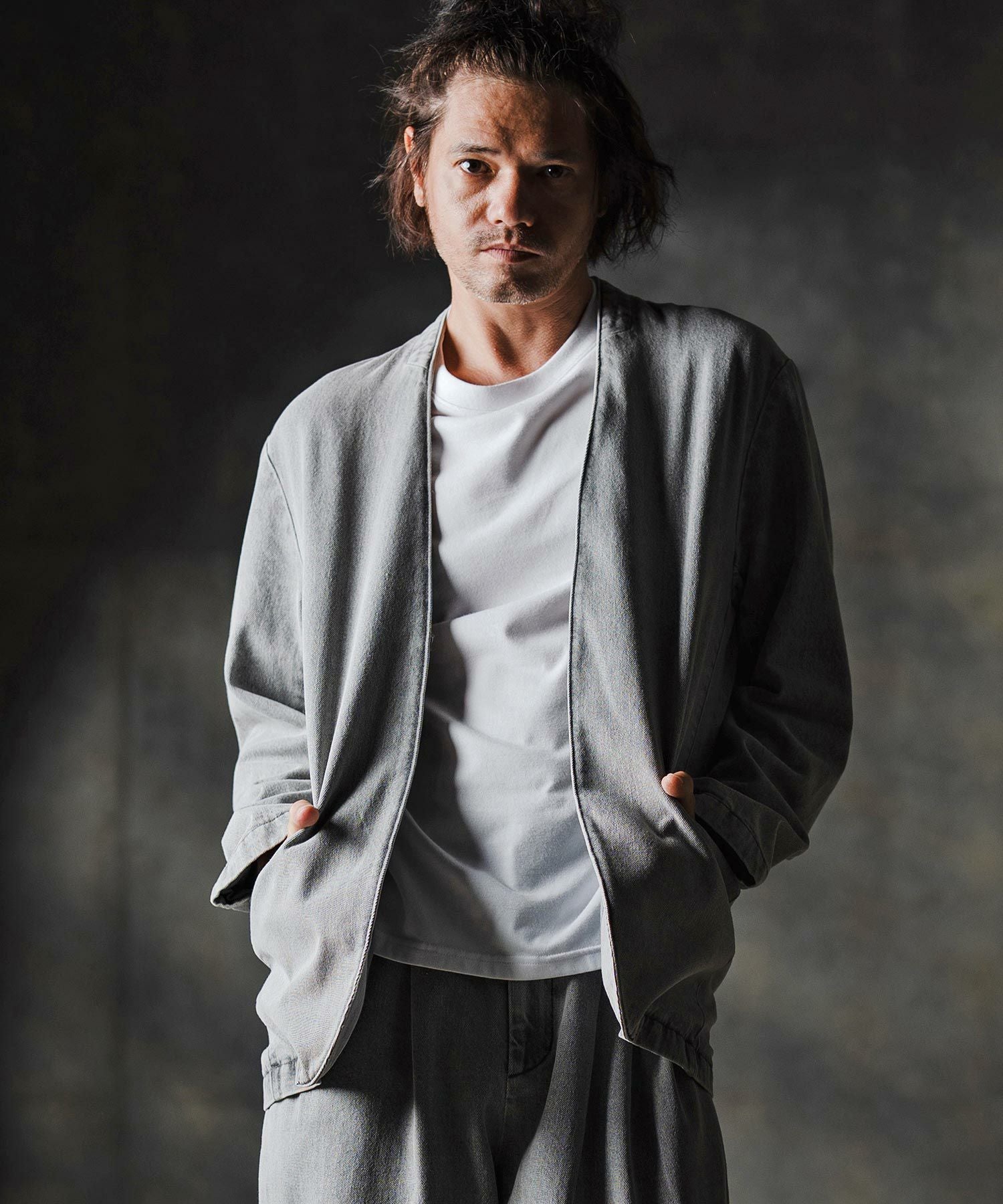 GLIMCLAP(グリムクラップ)】Denim minimal Jacket-Distressed for a