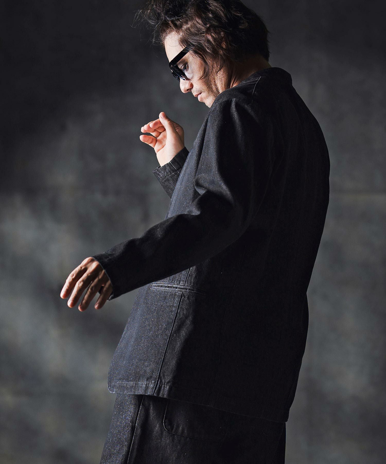 50%OFF【GLIMCLAP(グリムクラップ)】Denim minimal Jacket-Distressed