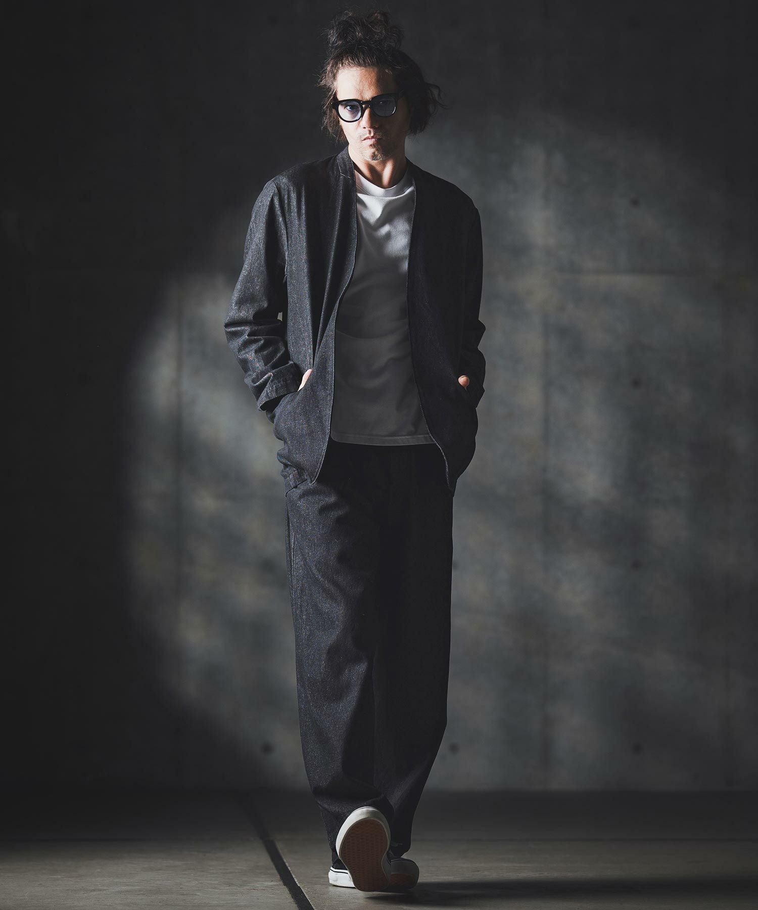 50%OFF【GLIMCLAP(グリムクラップ)】Denim minimal Jacket-Distressed