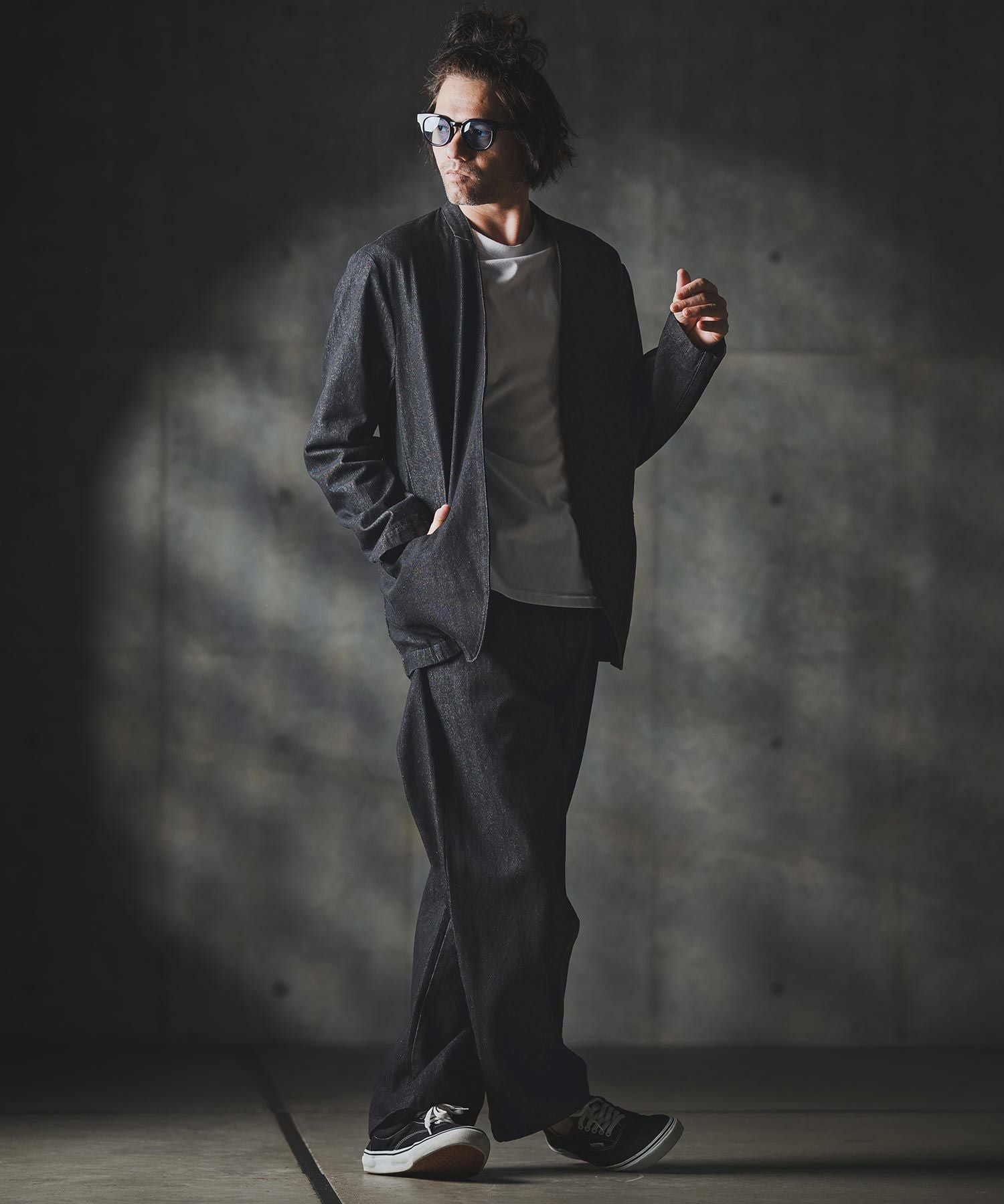 GLIMCLAP(グリムクラップ)】Denim minimal Jacket-Distressed for a