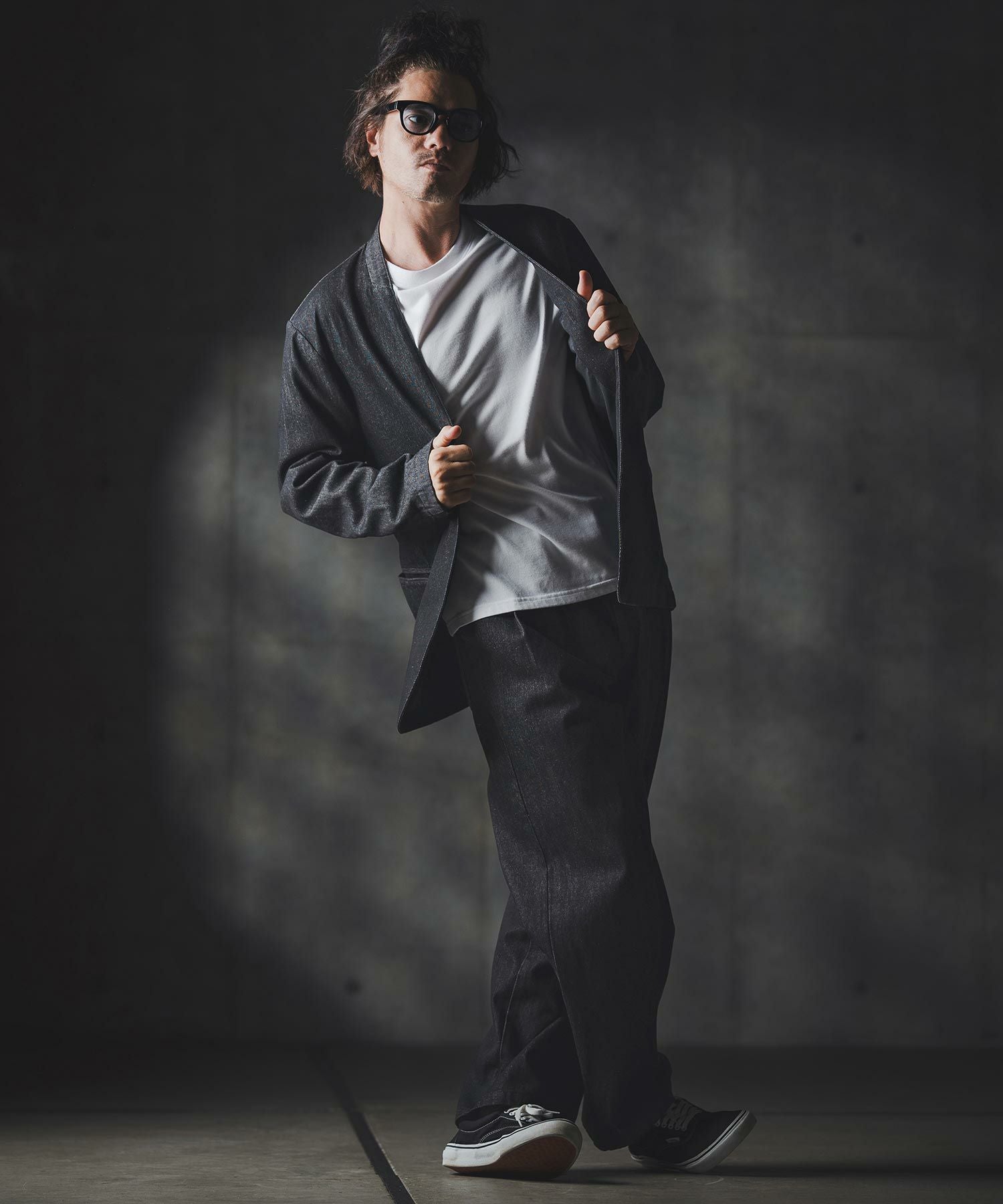 50%OFF【GLIMCLAP(グリムクラップ)】Denim minimal Jacket-Distressed