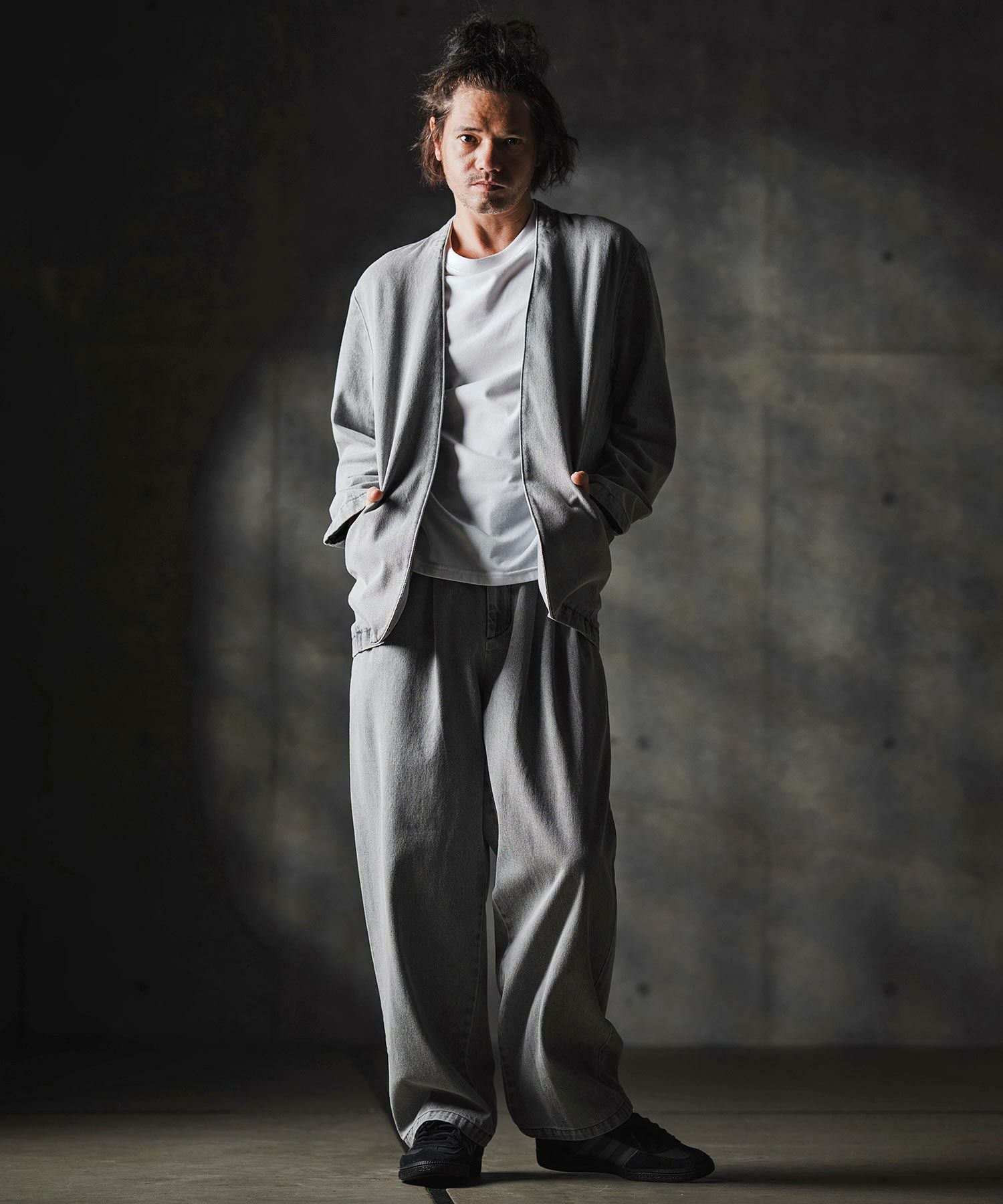 50%OFF【GLIMCLAP(グリムクラップ)】Denim minimal Jacket-Distressed