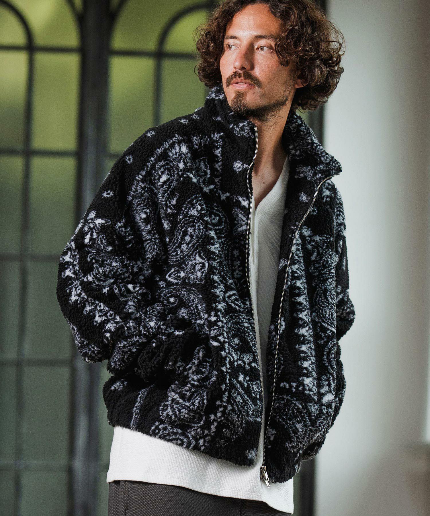 Magine(マージン)】Boa Fleece Stand Collar Jacket ボアジャケット