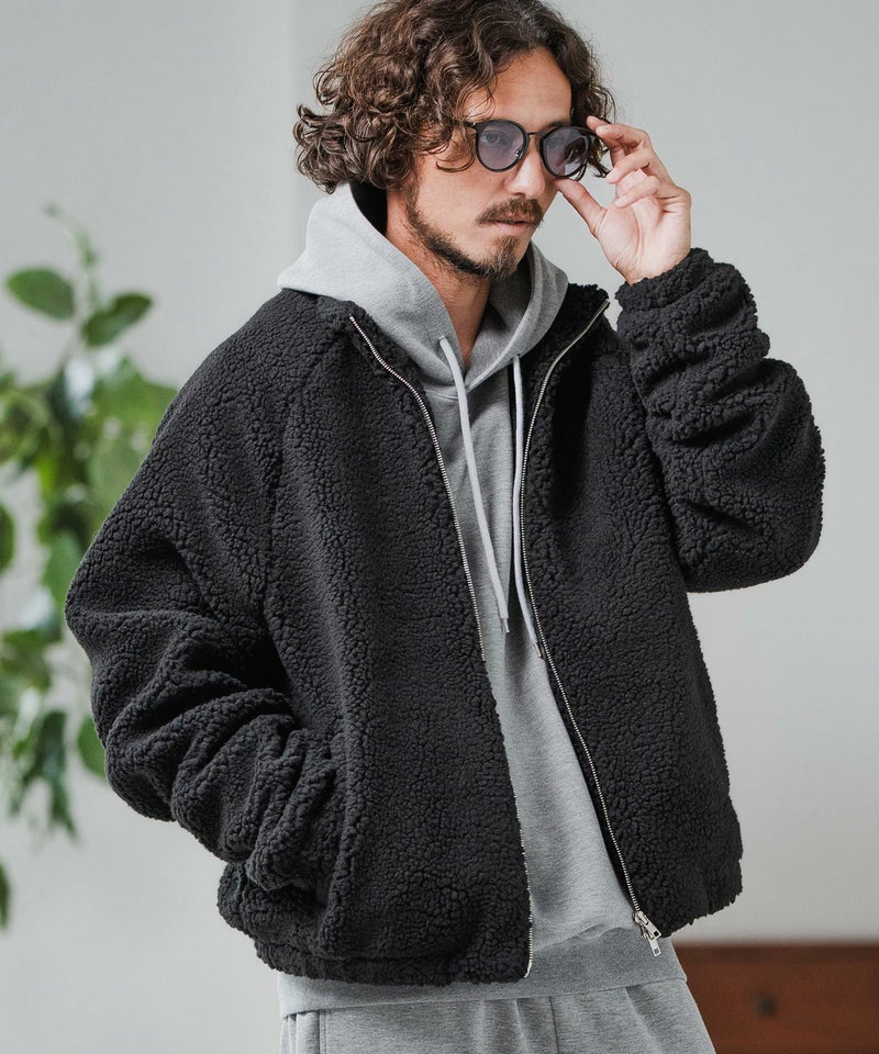 Magine(マージン)】Boa Fleece Stand Collar Jacket ボアジャケット 