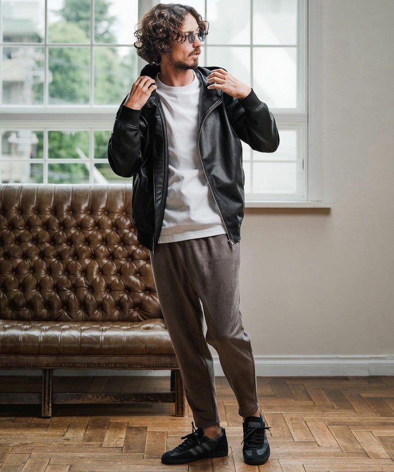 Magine(マージン)】Synthetic Leather Hooded Blouson フーデット 