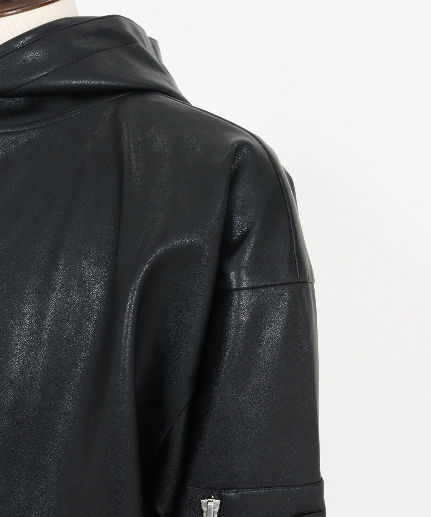 Magine(マージン)】Synthetic Leather Hooded Blouson フーデット