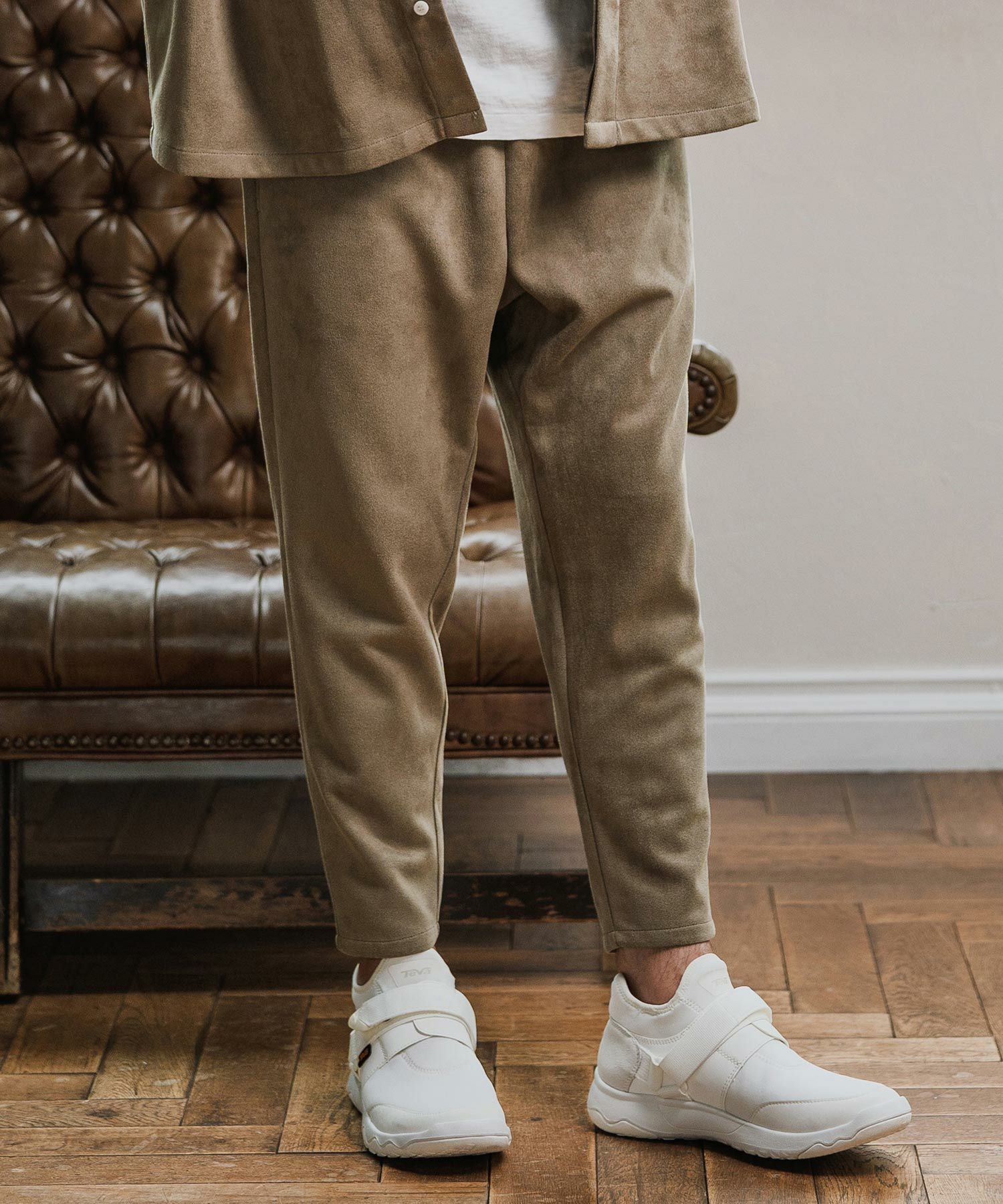Magine(マージン)】Suede Ponte Knit Tapered Pants ポンチスエード