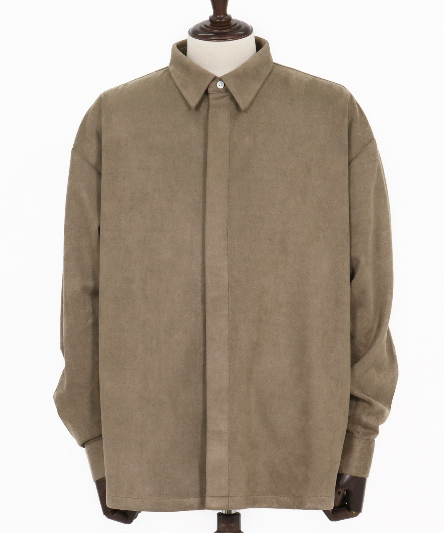 Magine(マージン)】Suede Ponte Fly Front Knit Shirt シャツ(MGN-253