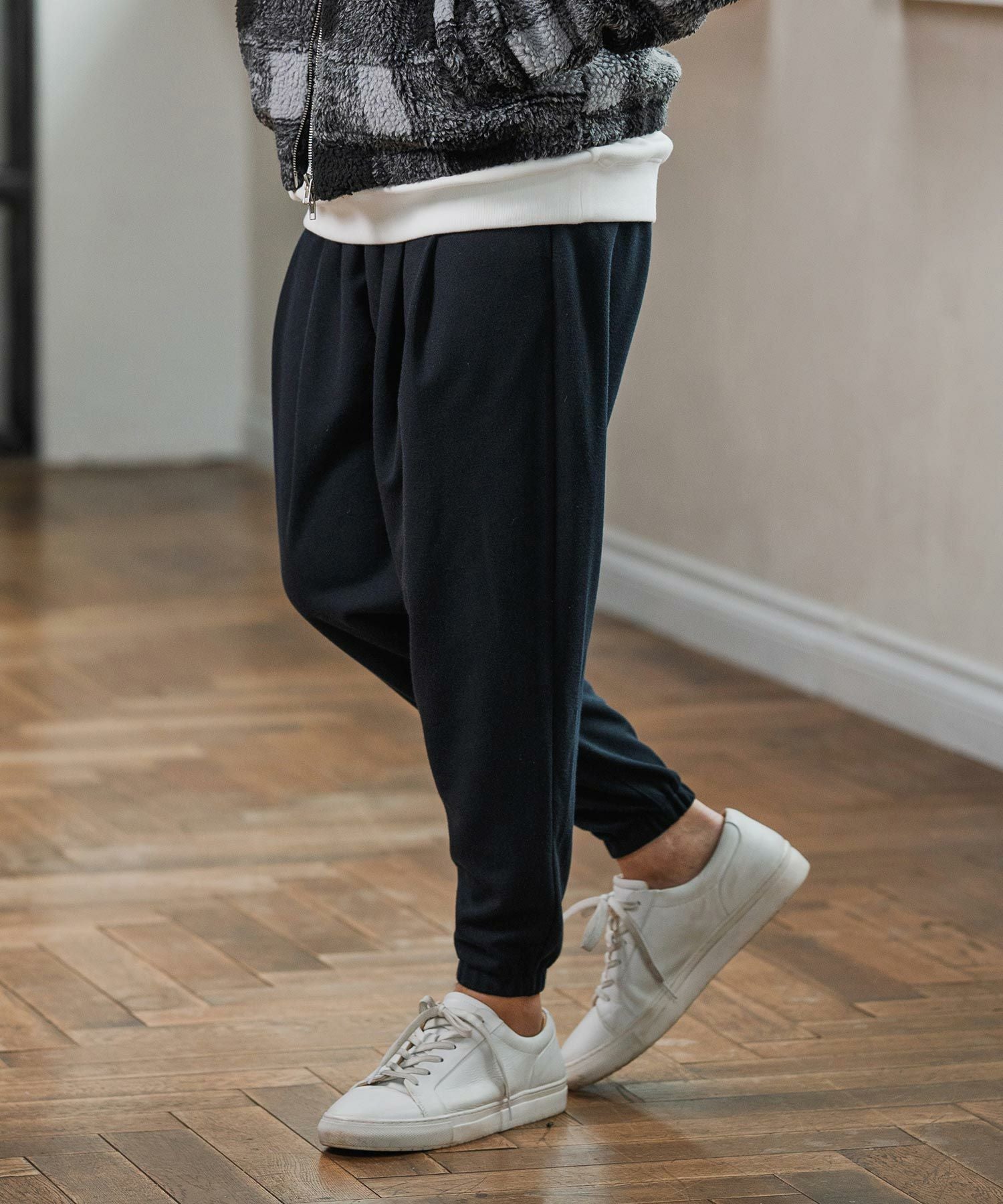 15万★アルマーニ【ヴァージンウール100%】ミルクティー★スラックス パンツ Magine(マージン)】Surf Knit Fabric Tapered Pants テーパードパンツ