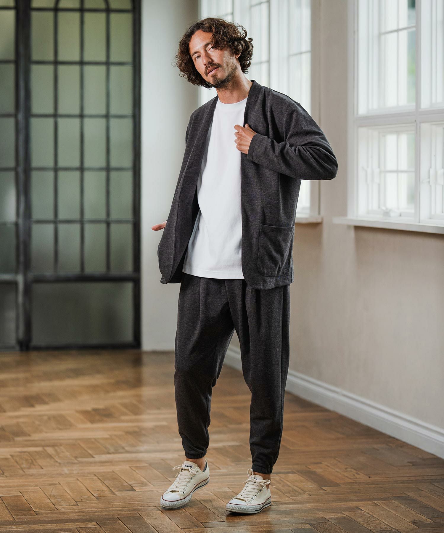 Magine(マージン)】Surf Knit Fabric Tapered Pants テーパードパンツ