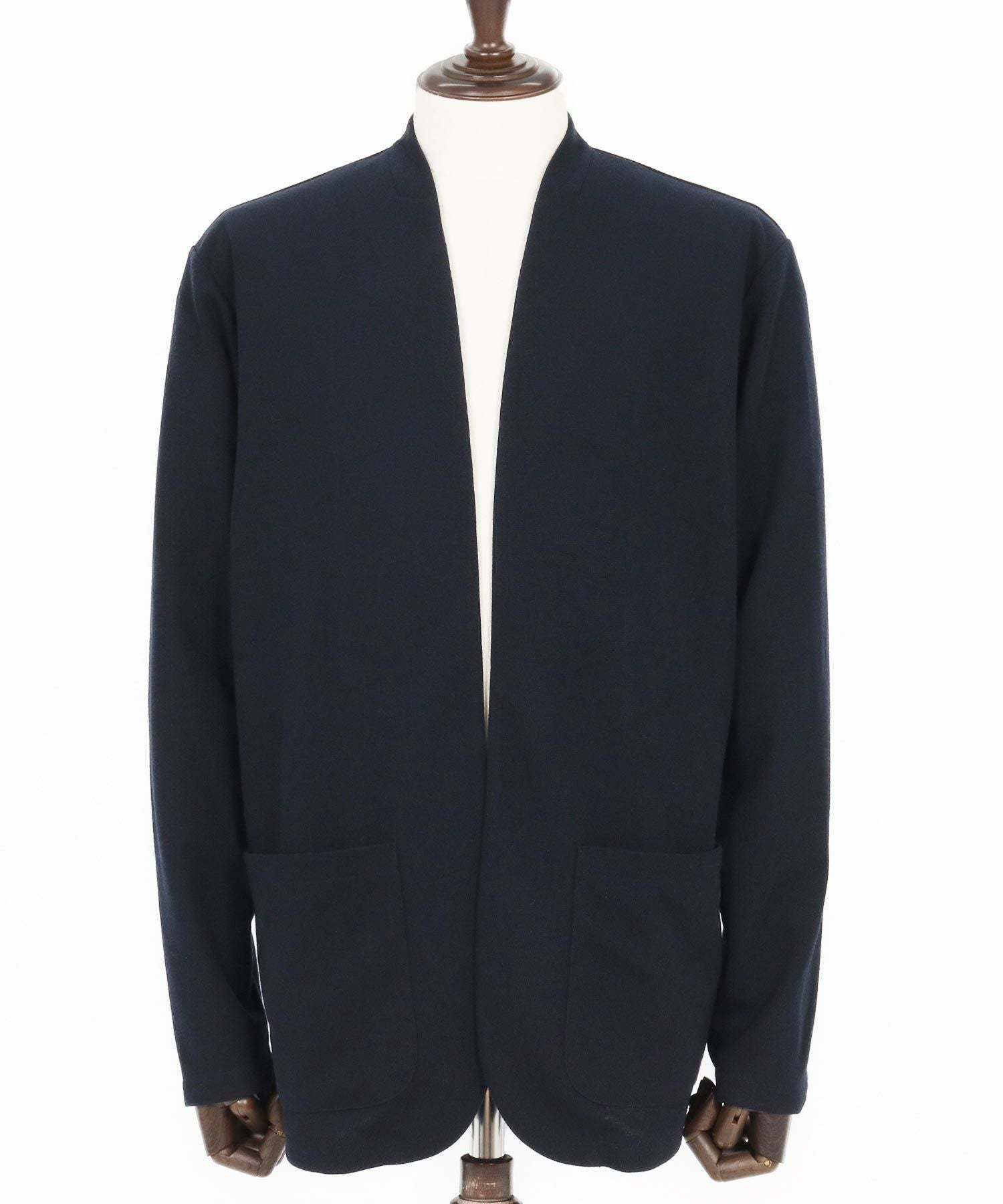 Magine(マージン)】Surf Knit Fabric Collarless Jacket ノーカラー