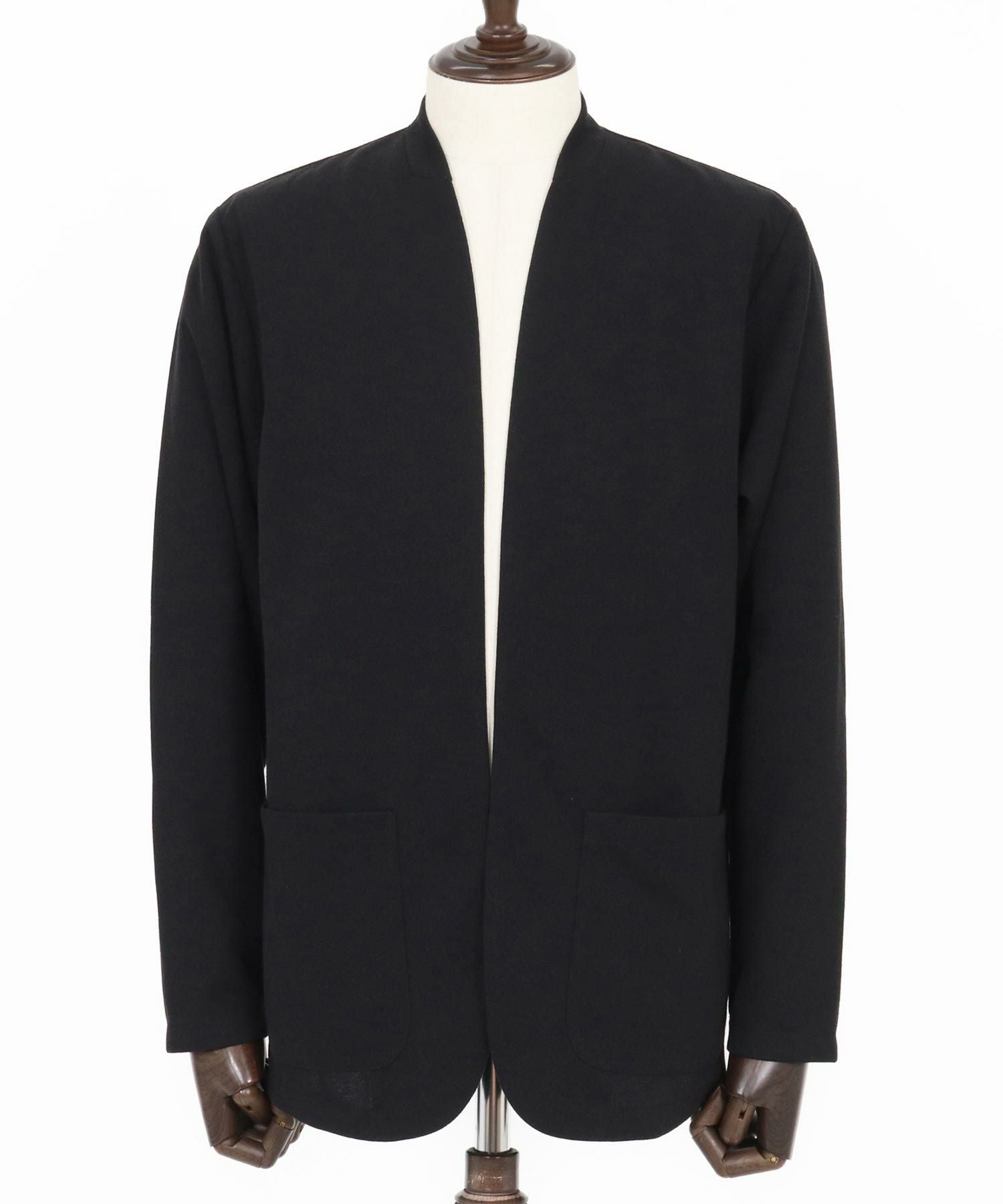Magine(マージン)】Surf Knit Fabric Collarless Jacket ノーカラー