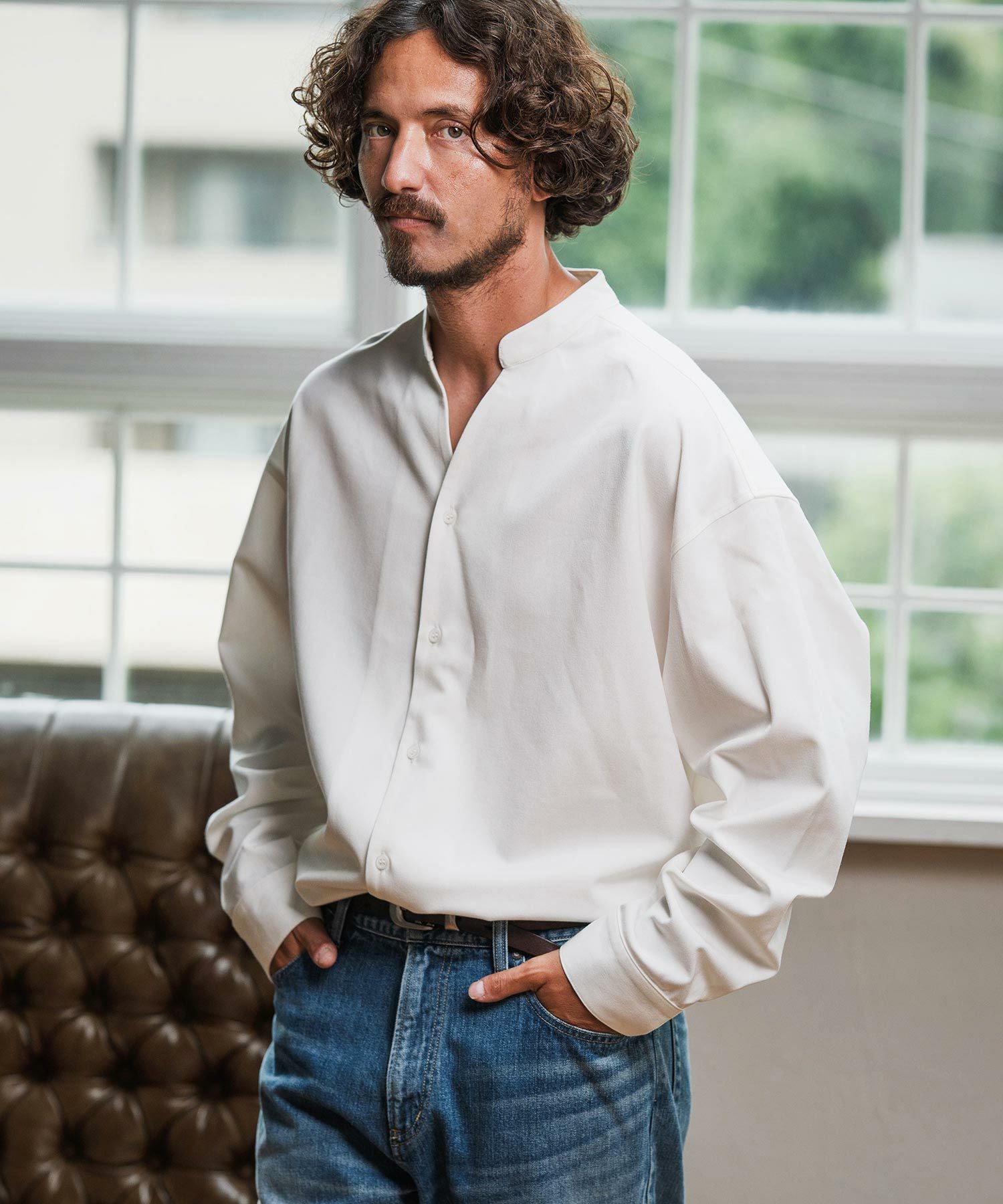 Magine(マージン)】TR Skipper Shirt スキッパーシャツ(MGN-253-027 Magine(マージン)】TR Skipper Shirt スキッパーシャツ(MGN-253-027