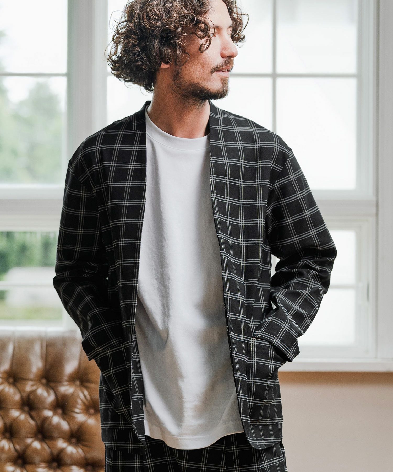 Magine(マージン)】Collarless Patch Pocket Jacket ノーカラー
