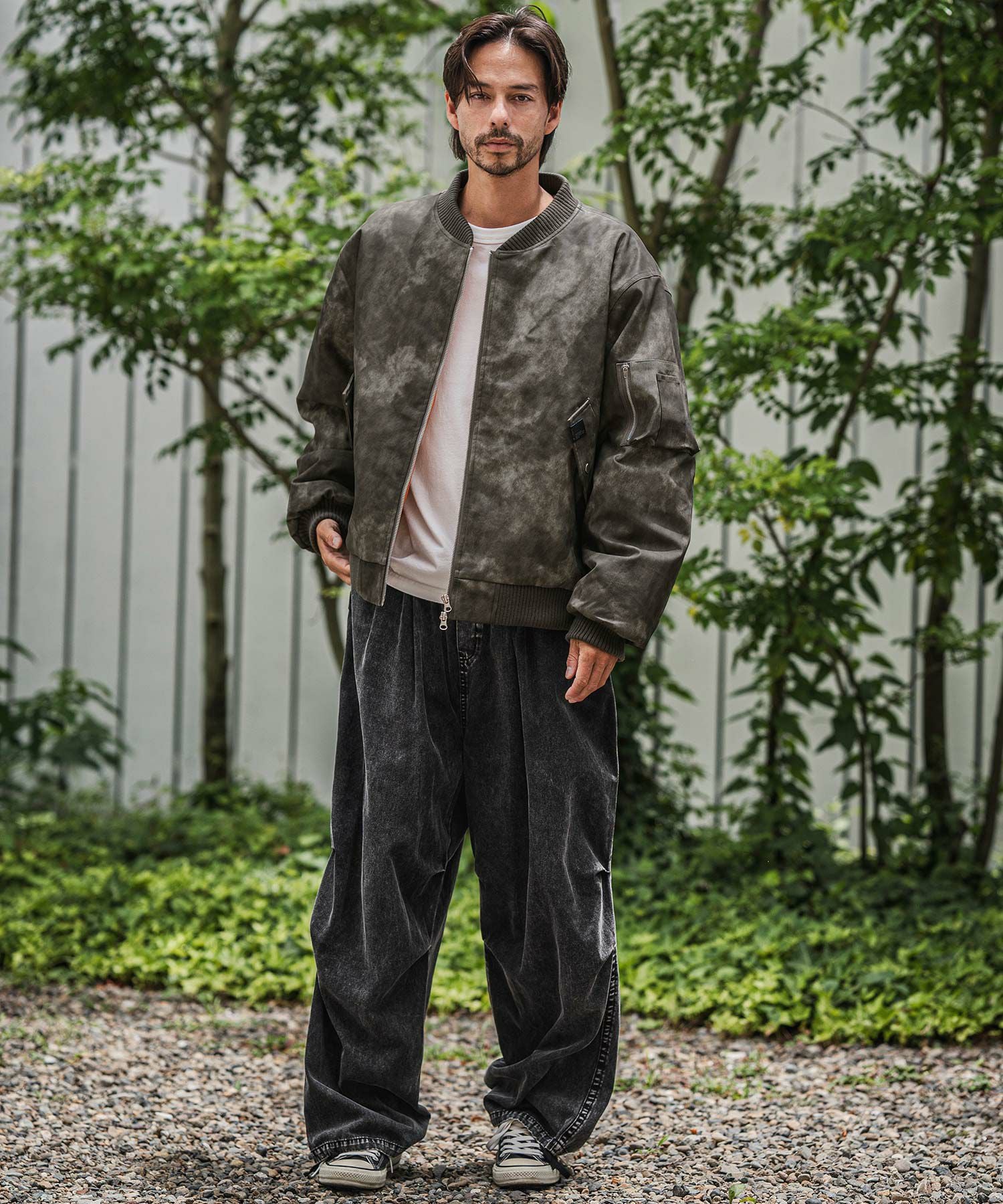 CAMBIO(カンビオ)】Vintage Like Synthetic Leather Oversized MA-1