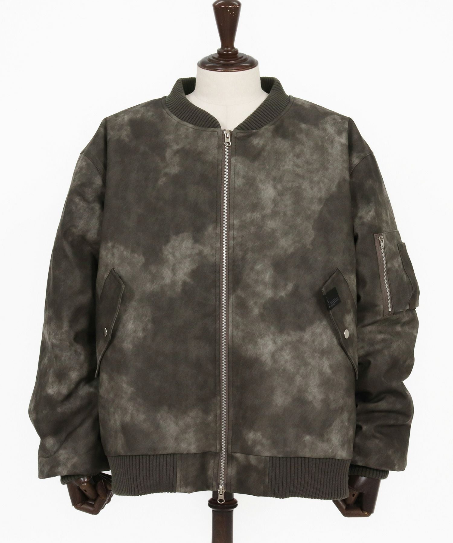 CAMBIO(カンビオ)】Vintage Like Synthetic Leather Oversized MA-1