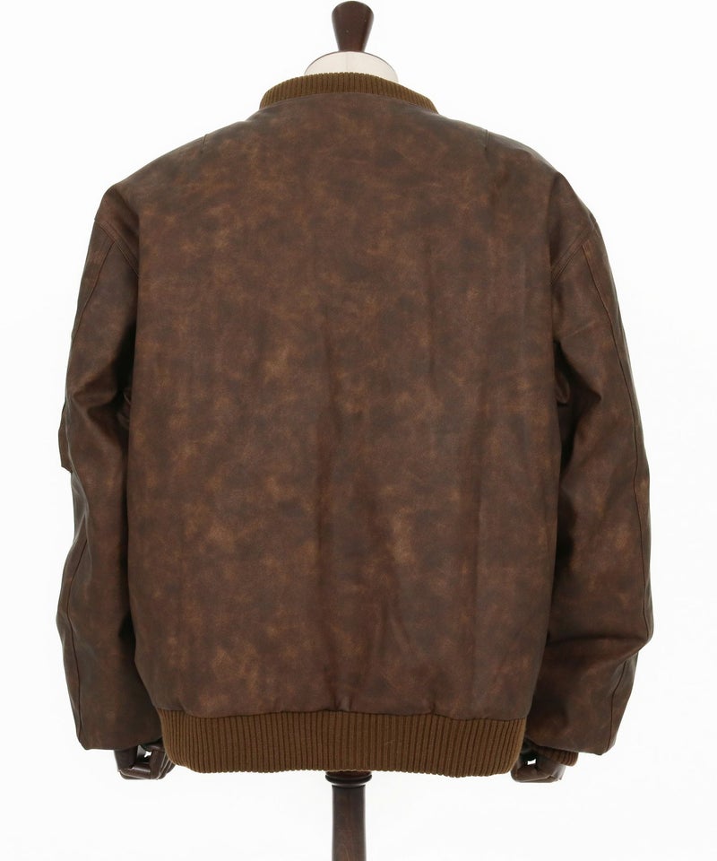 CAMBIO(カンビオ)】Vintage Like Synthetic Leather Oversized MA-1 