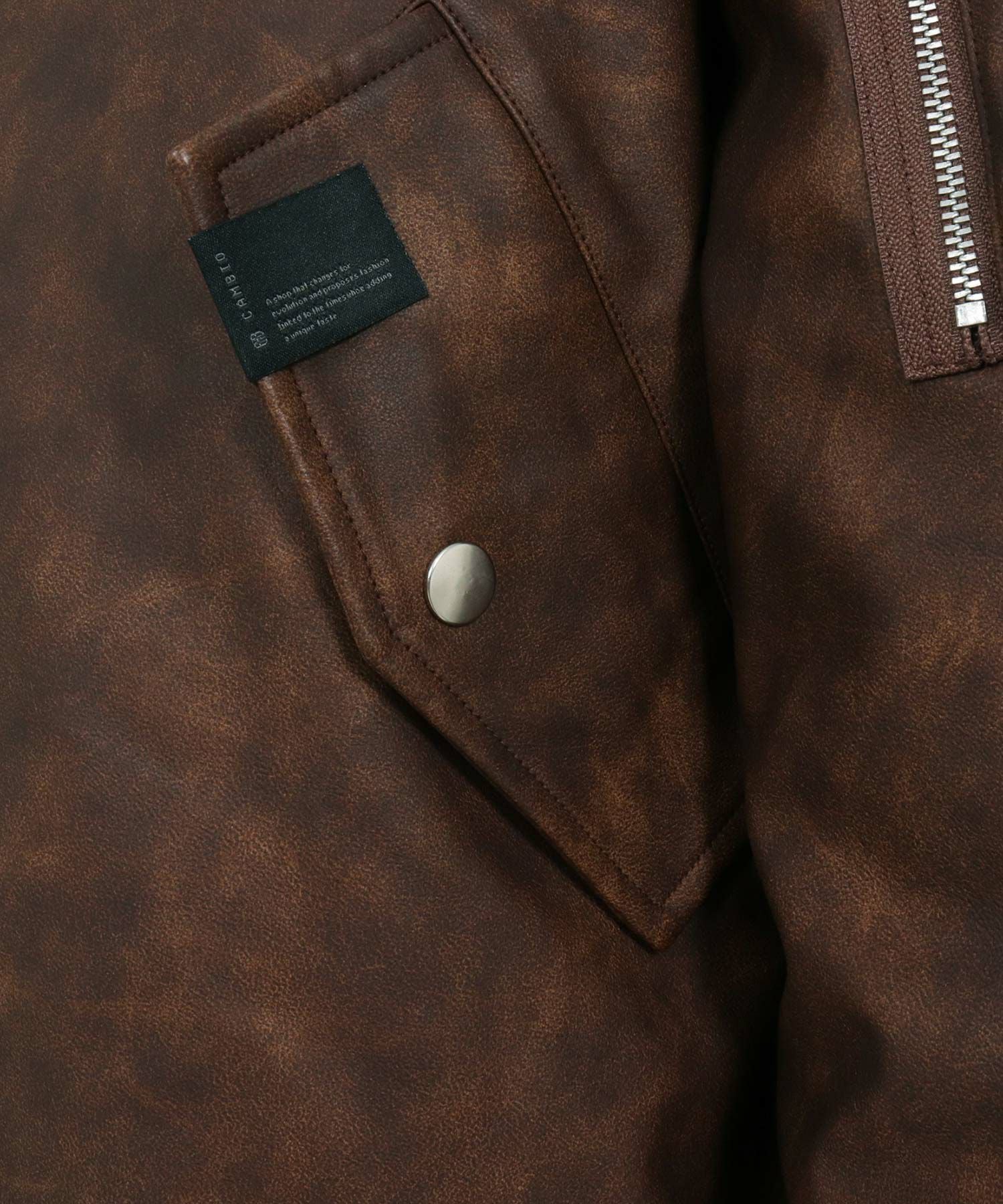 CAMBIO(カンビオ)】Vintage Like Synthetic Leather Oversized MA-1