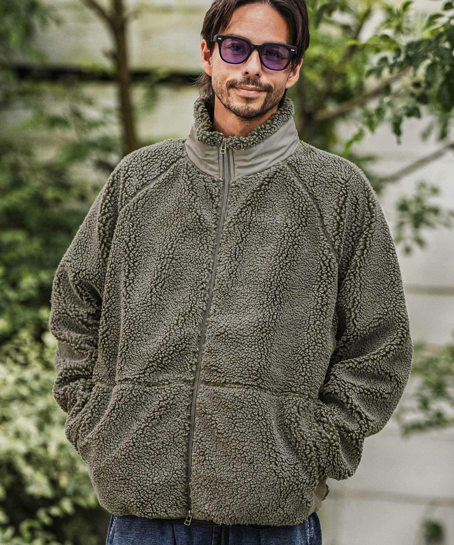 50%OFF【CAMBIO(カンビオ)】Vintage Like Boa Fleece Zip Jacket ボア