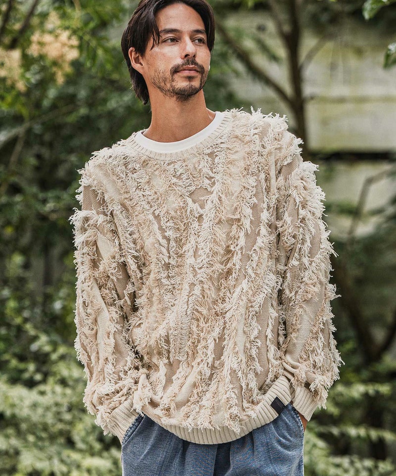 CAMBIO(カンビオ)】Fringe Jacquard Knit Pullover ニット(PF-252-014 
