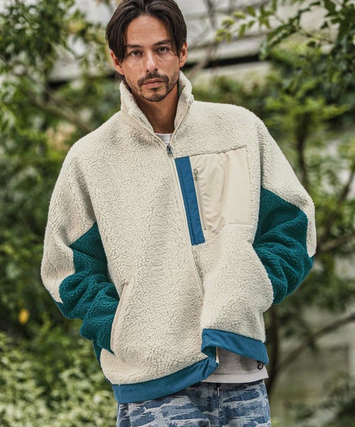 30%OFF【CAMBIO(カンビオ)】ボアフリース切替ジャケット(BP-BEA0068 