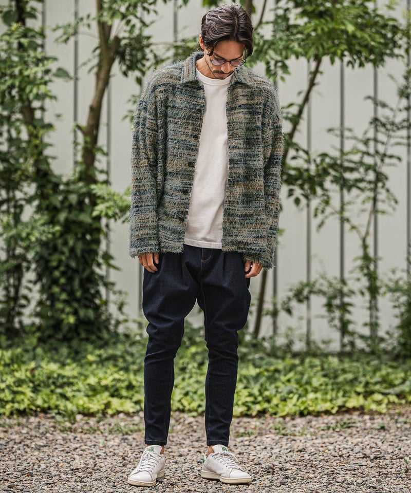 CAMBIO(カンビオ)】Mohair Knit Like Multi Color Shirts ニットシャツ 