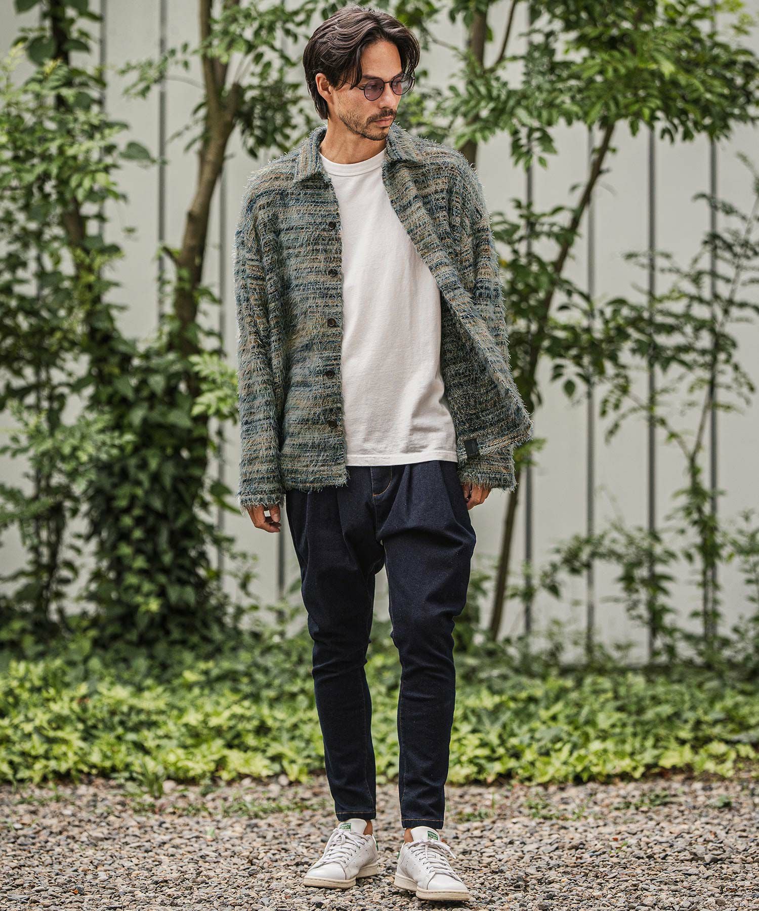 CAMBIO モヘアニットシャツとパンツ CAMBIO(カンビオ)】Mohair Knit Like Multi Color Shirts ニットシャツ