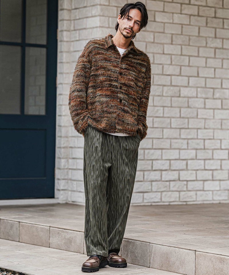 CAMBIO(カンビオ)】Mohair Knit Like Multi Color Shirts ニットシャツ 