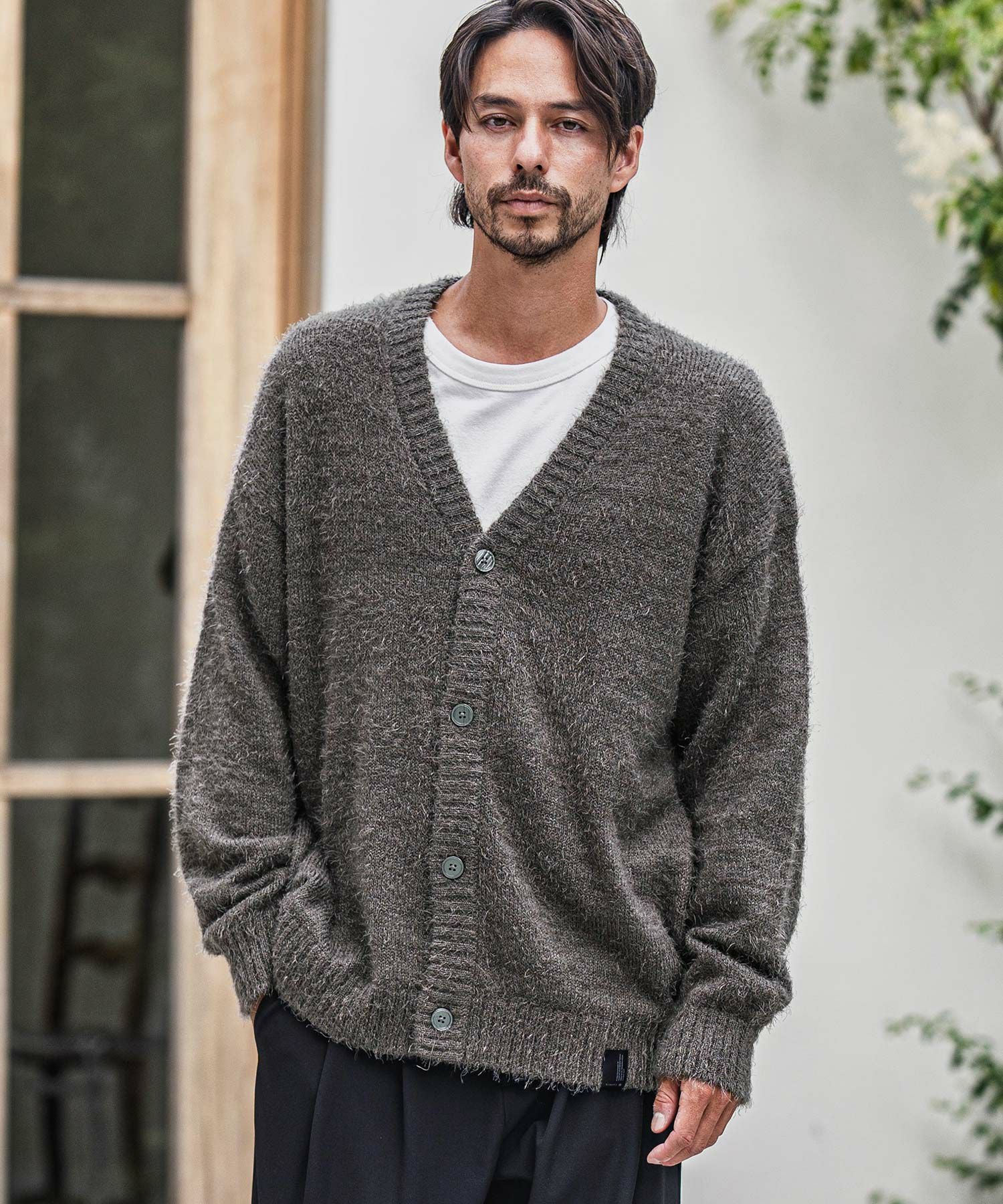 CAMBIO(カンビオ)】Minimal Shaggy Knit Cardigan シャギーニット