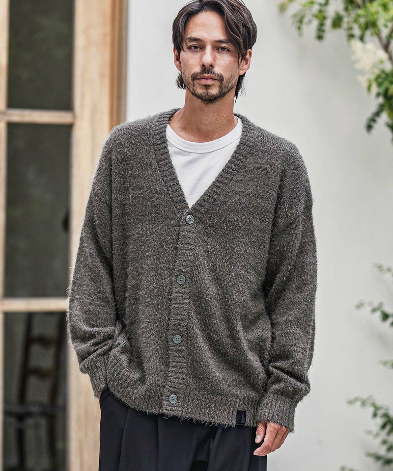 CAMBIO(カンビオ)】Minimal Shaggy Knit Cardigan シャギーニット 