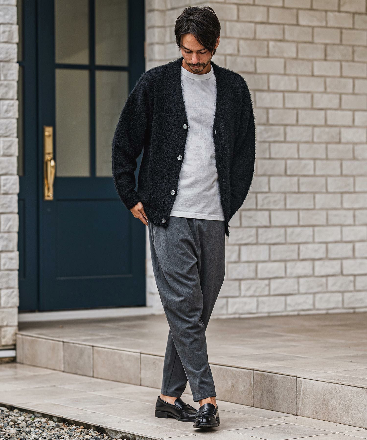 CAMBIO(カンビオ)】Minimal Shaggy Knit Cardigan シャギーニット