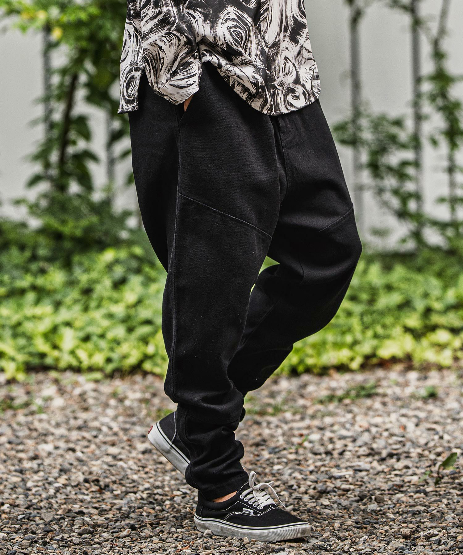 CAMBIO(カンビオ)】バックリブダックサルエルテーパードパンツ